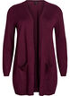 Long cardigan tricot&eacute; en m&eacute;lange de viscose, Bordeaux, Packshot image number 0