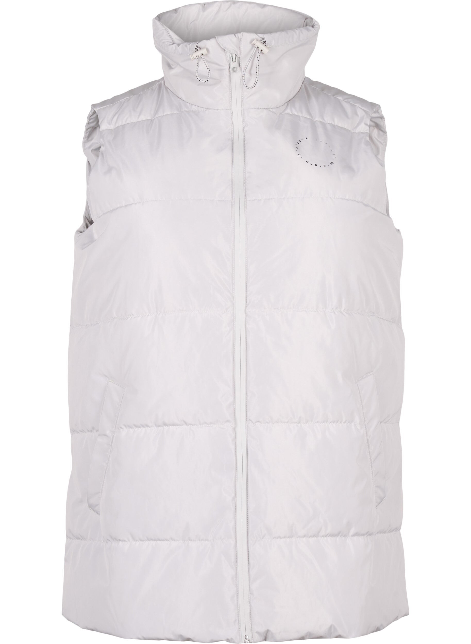 Zizzi Gilet de sport avec col montant et poches, Pearl Blue, Packshot image number 0