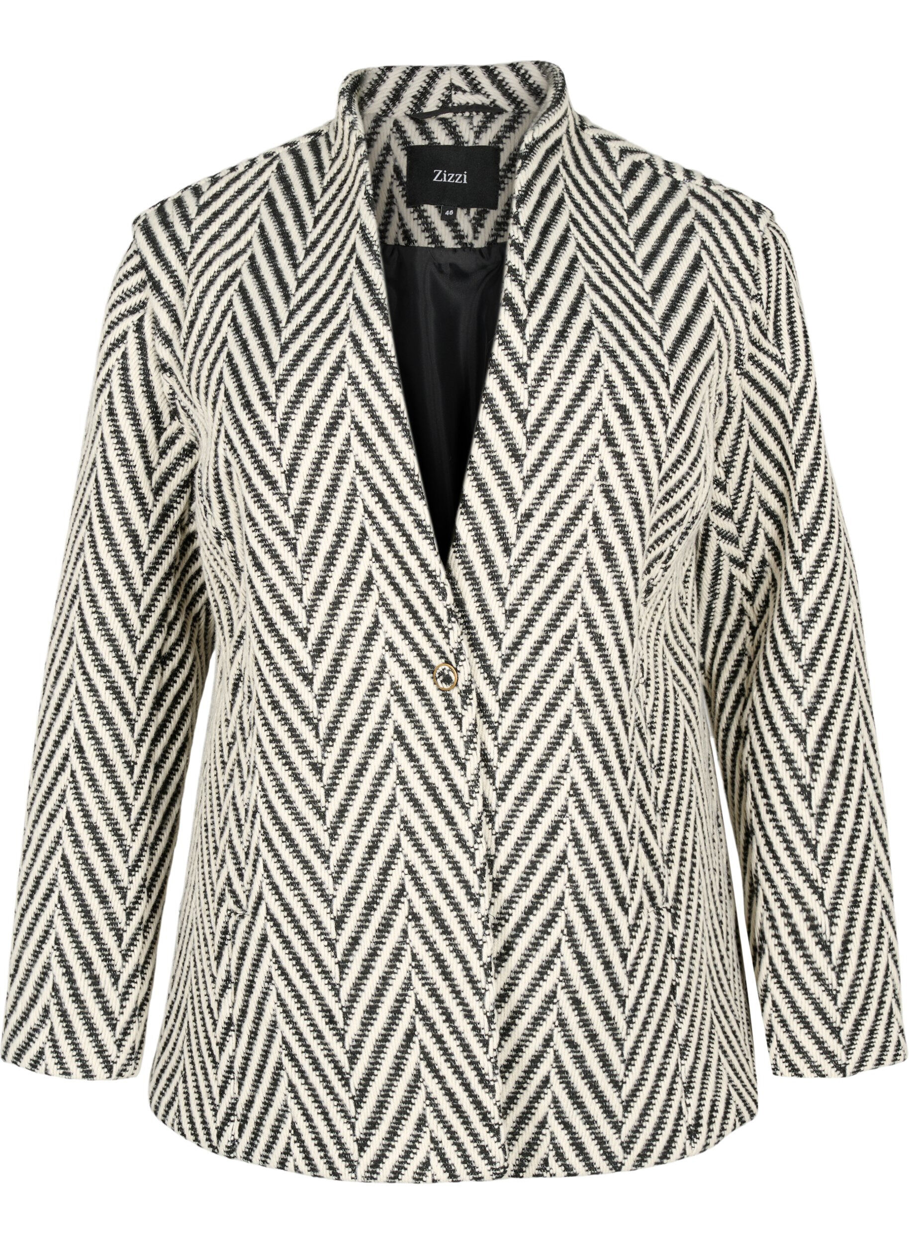 Zizzi Veste &agrave; motifs, Black w. White, Packshot image number 0