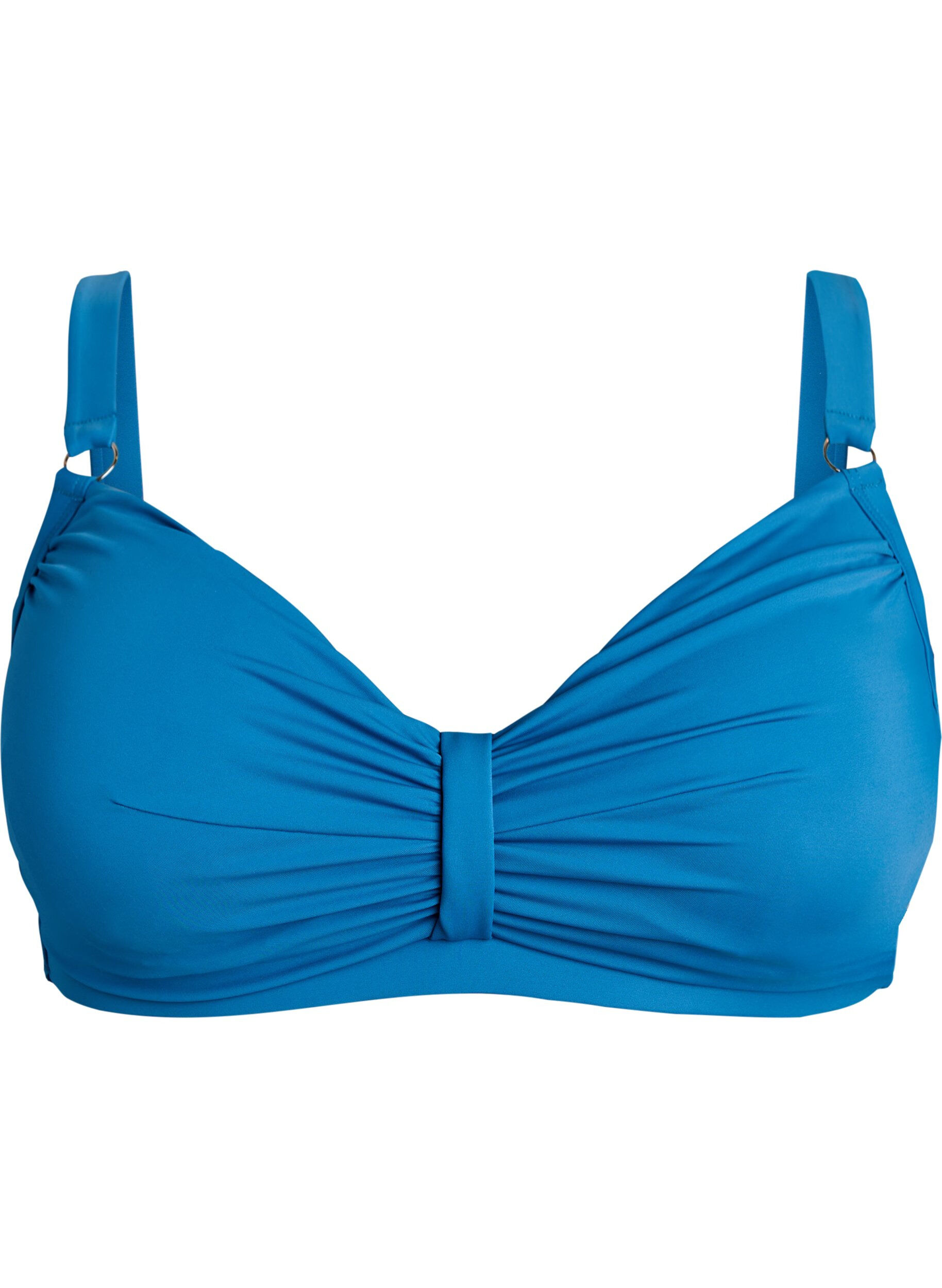 Zizzi Soutien-gorge de bikini &agrave; armatures avec drap&eacute;, Bleu, Packshot image number 0