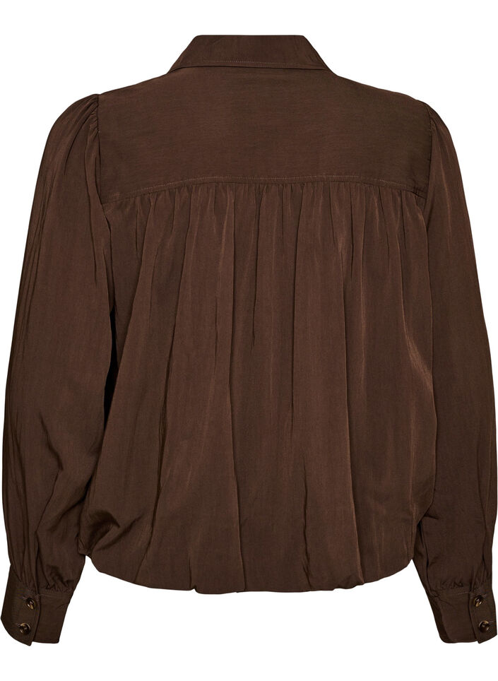 Chemise coupe ballon avec fermeture zipp&eacute;e invisible, Marron, Packshot image number 1