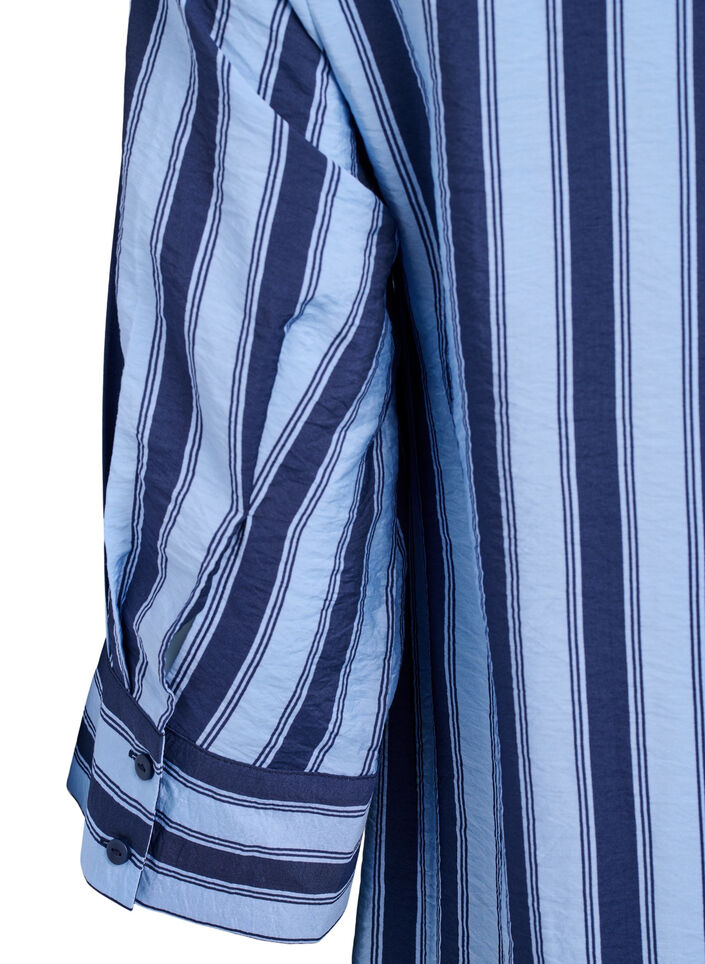 Robe courte avec col et poche poitrine, Bleu, Packshot image number 3