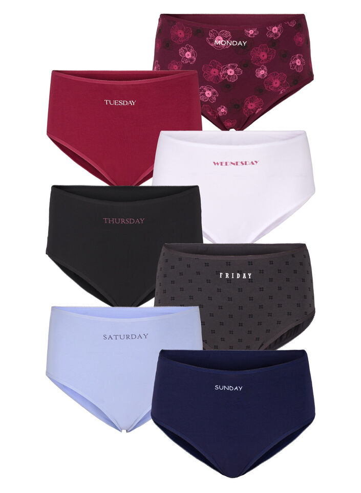 7-pack culottes hipster taille classique, Bordeaux foncé, Packshot image number 0