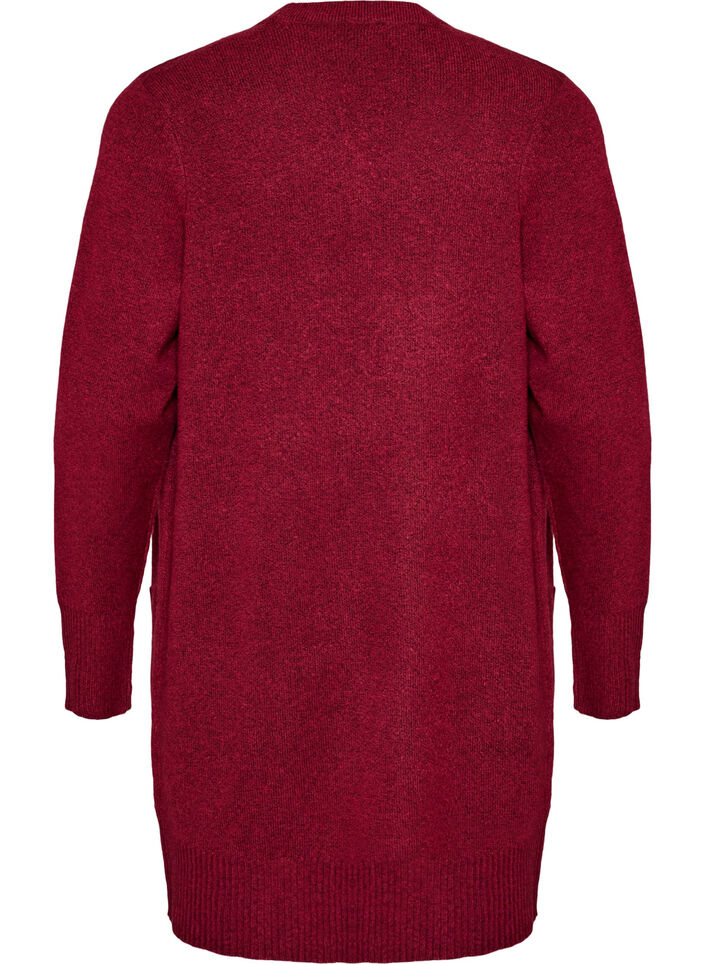 Cardigan en tricot c&ocirc;tel&eacute; avec poches, Bordeaux, Packshot image number 1
