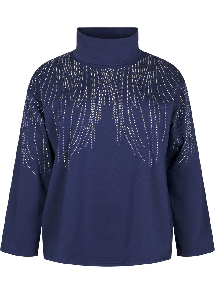 Sweat-shirt avec col haut et strass, Naval Academy, Packshot image number 0