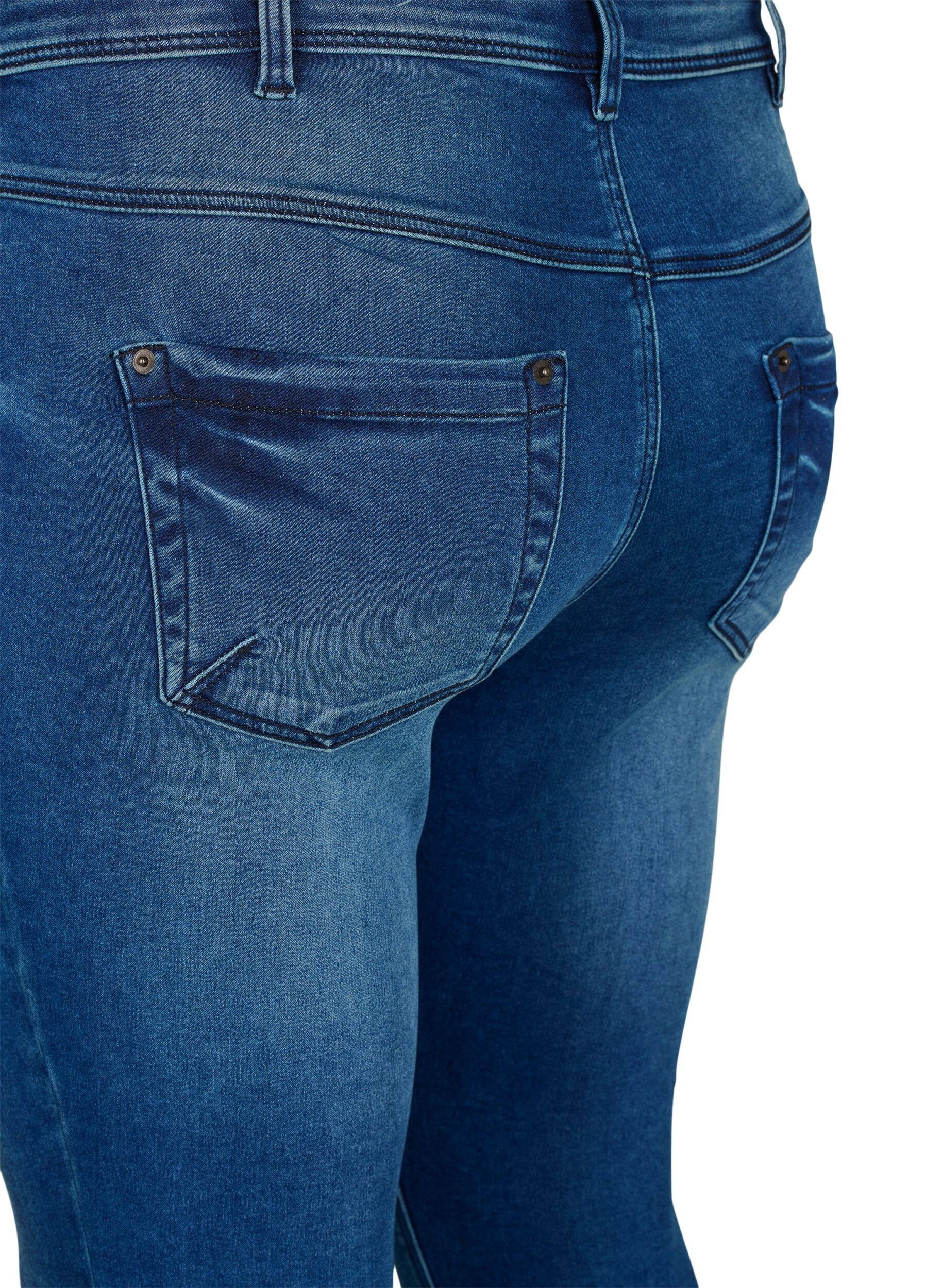 Zizzi Jean crop Amy avec d&eacute;tails zipp&eacute;s, Bleu, Packshot image number 1