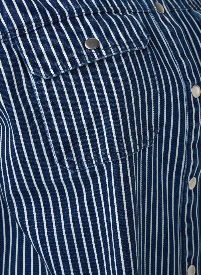 Chemise en jean rayée avec poches de poitrine, Blue Denim Stripe, Packshot image number 2