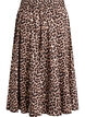 Jupe midi coupe &eacute;vas&eacute;e &agrave; imprim&eacute; l&eacute;opard, Marron, Packshot image number 1
