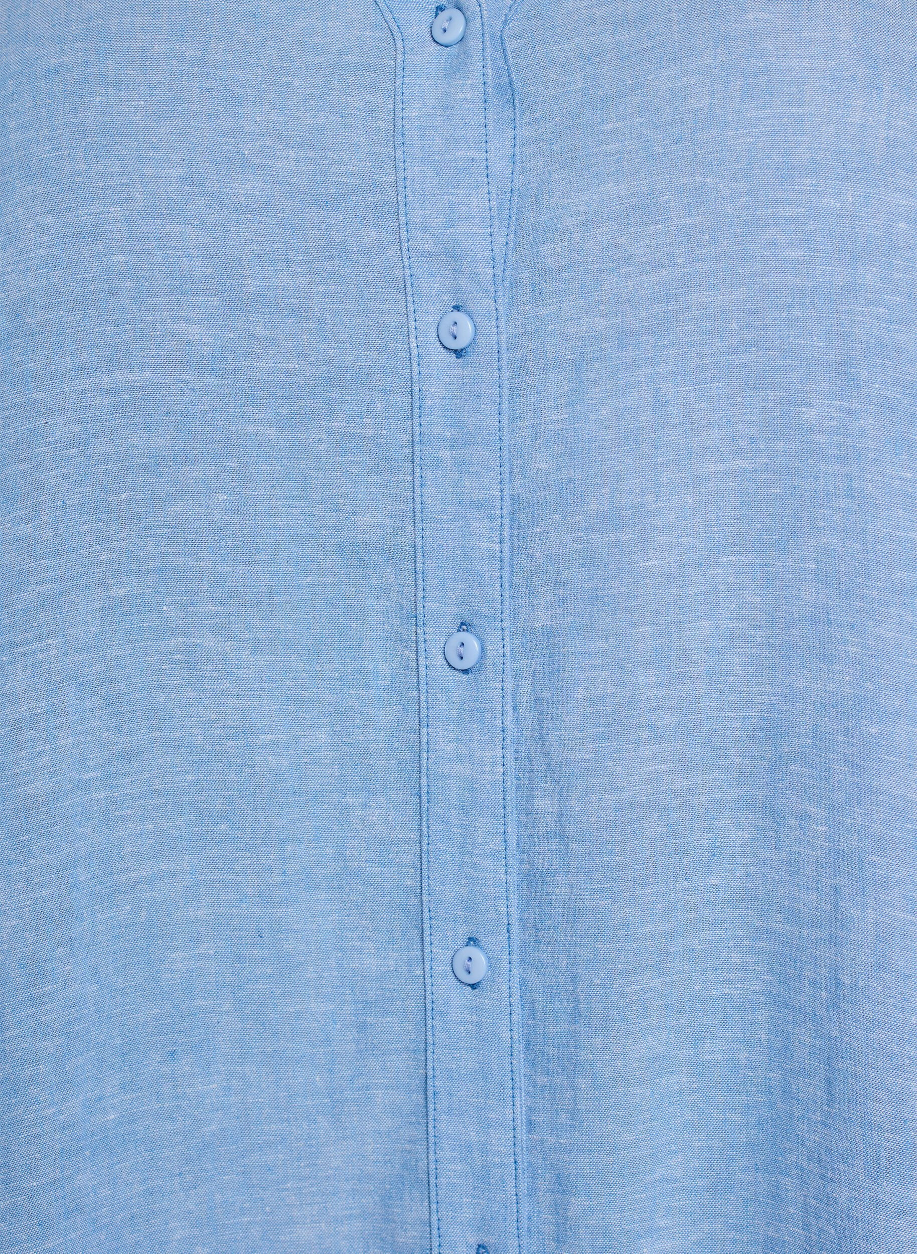 ZizziChemise longue en lin et viscose, Bleu, Packshot image number 2