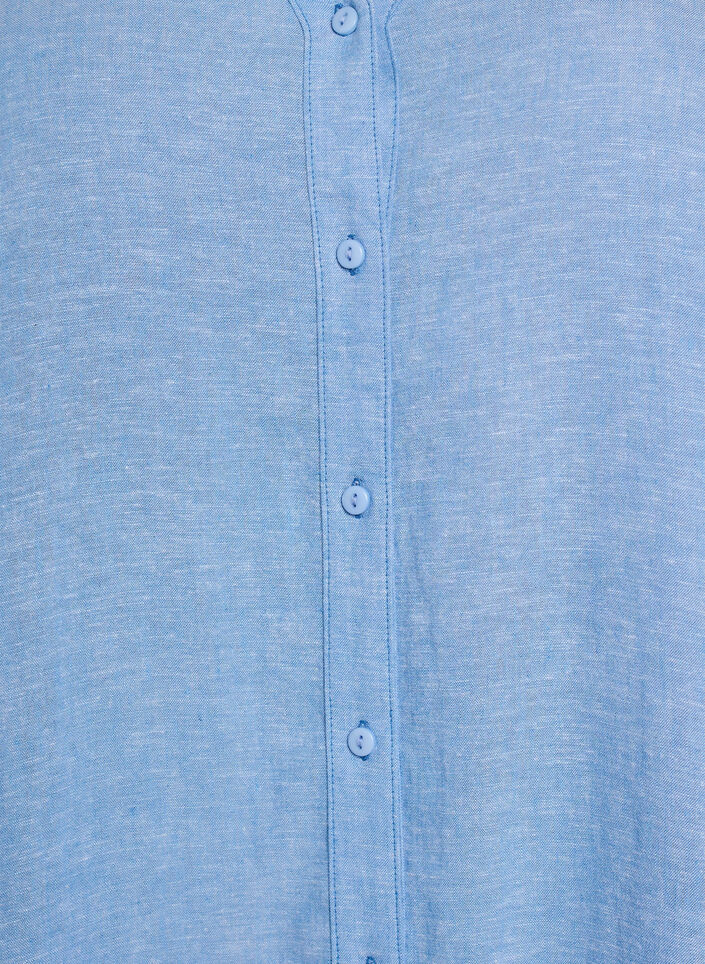 Chemise longue en lin et viscose, Bleu, Packshot image number 2