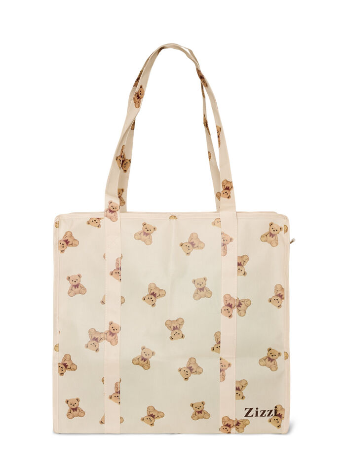 Sac de magasinage avec fermeture &eacute;clair, Beige, Packshot image number 0