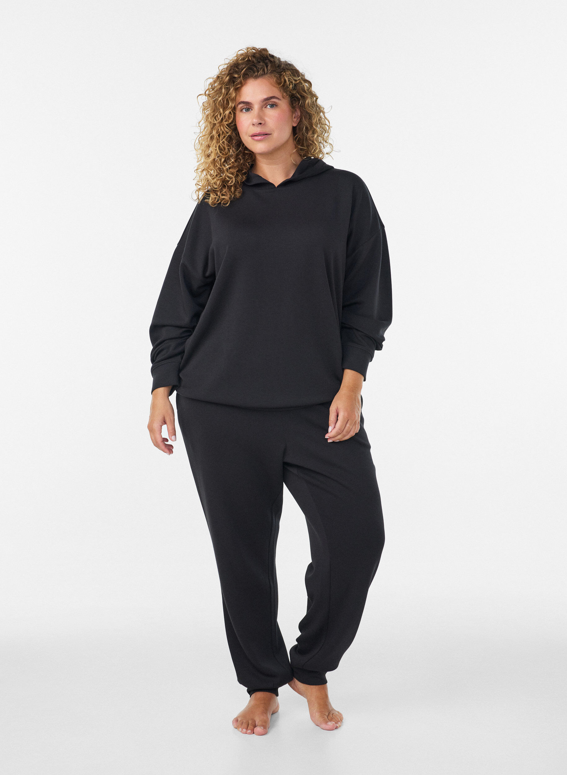 ZizziSweat &agrave; capuche en jersey, Noir, Model image number 1