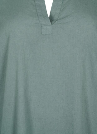 Robe avec col en V et col., Balsam Green, Packshot image number 2