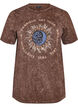 T-shirt en coton avec imprim&eacute; devant, Marron, Packshot image number 0