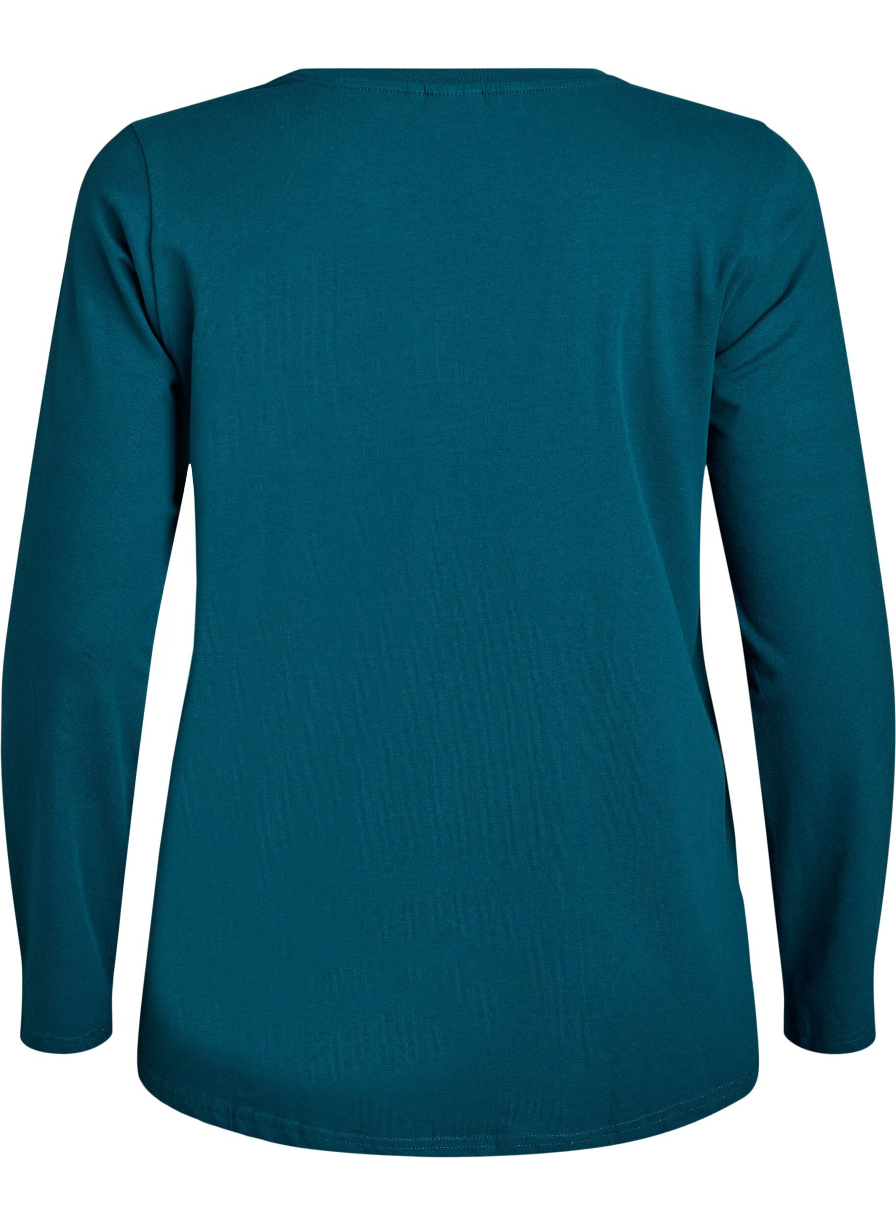 ZizziTop basic en jersey avec manches longues, Vert fonc&eacute;, Packshot image number 1