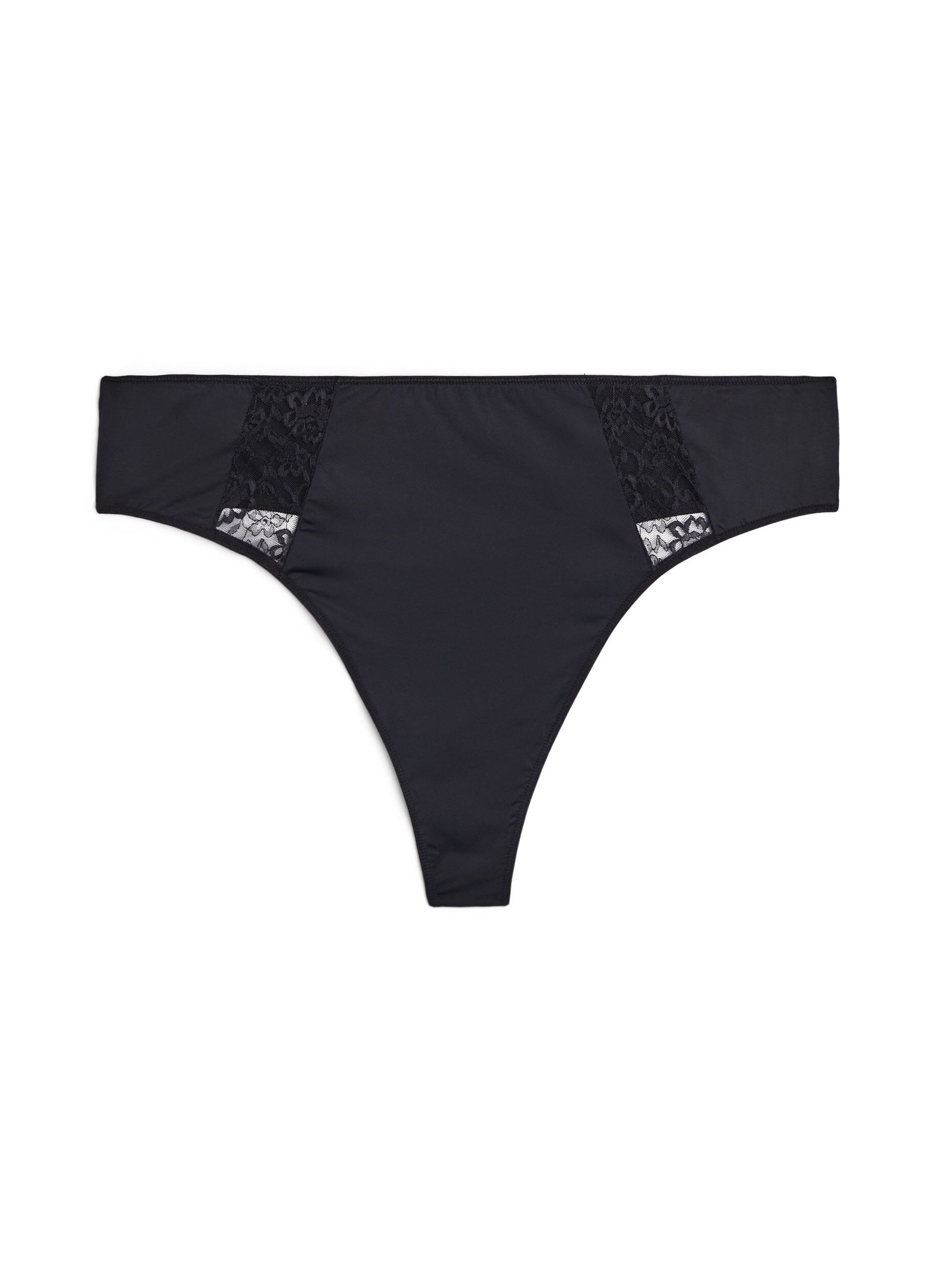 ZizziString en dentelle dans un pack de 3, Noir, Packshot image number 2