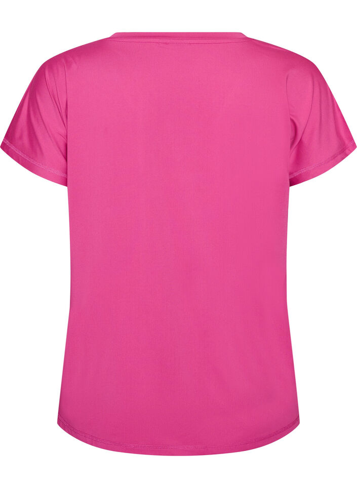 T-shirt de sport ample avec col en v, Rose, Packshot image number 1