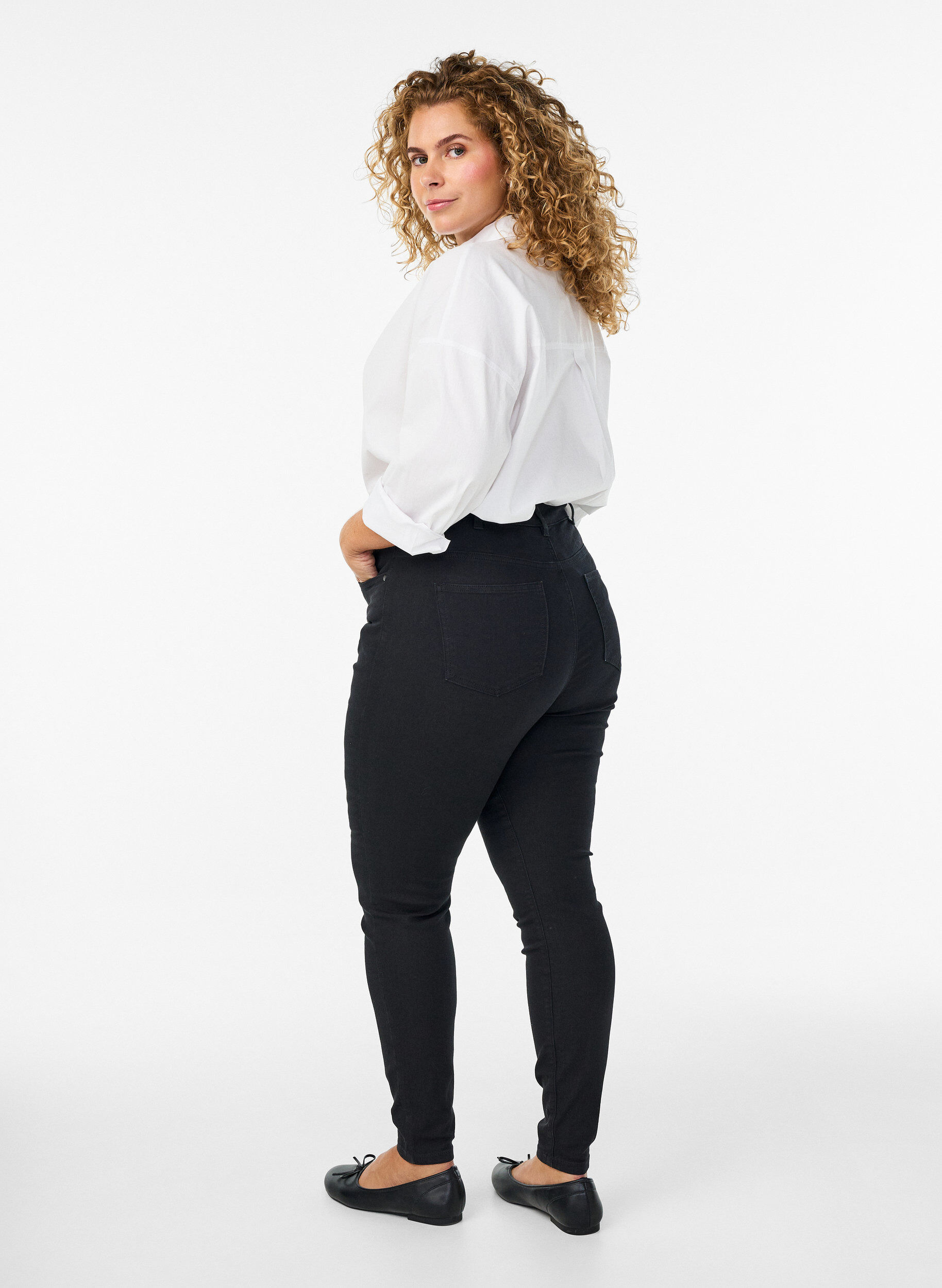 ZizziJean Amy taille haute coupe super slim, Noir, Model image number 1