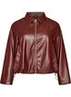 Bomber en similicuir avec ourlet &agrave; cordon de serrage, Marron, Packshot image number 0