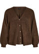 Cardigan avec boutons d&eacute;coratifs et col en V, Marron, Packshot image number 0