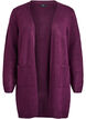 Long cardigan tricoté avec poches, Violet, Packshot image number 0