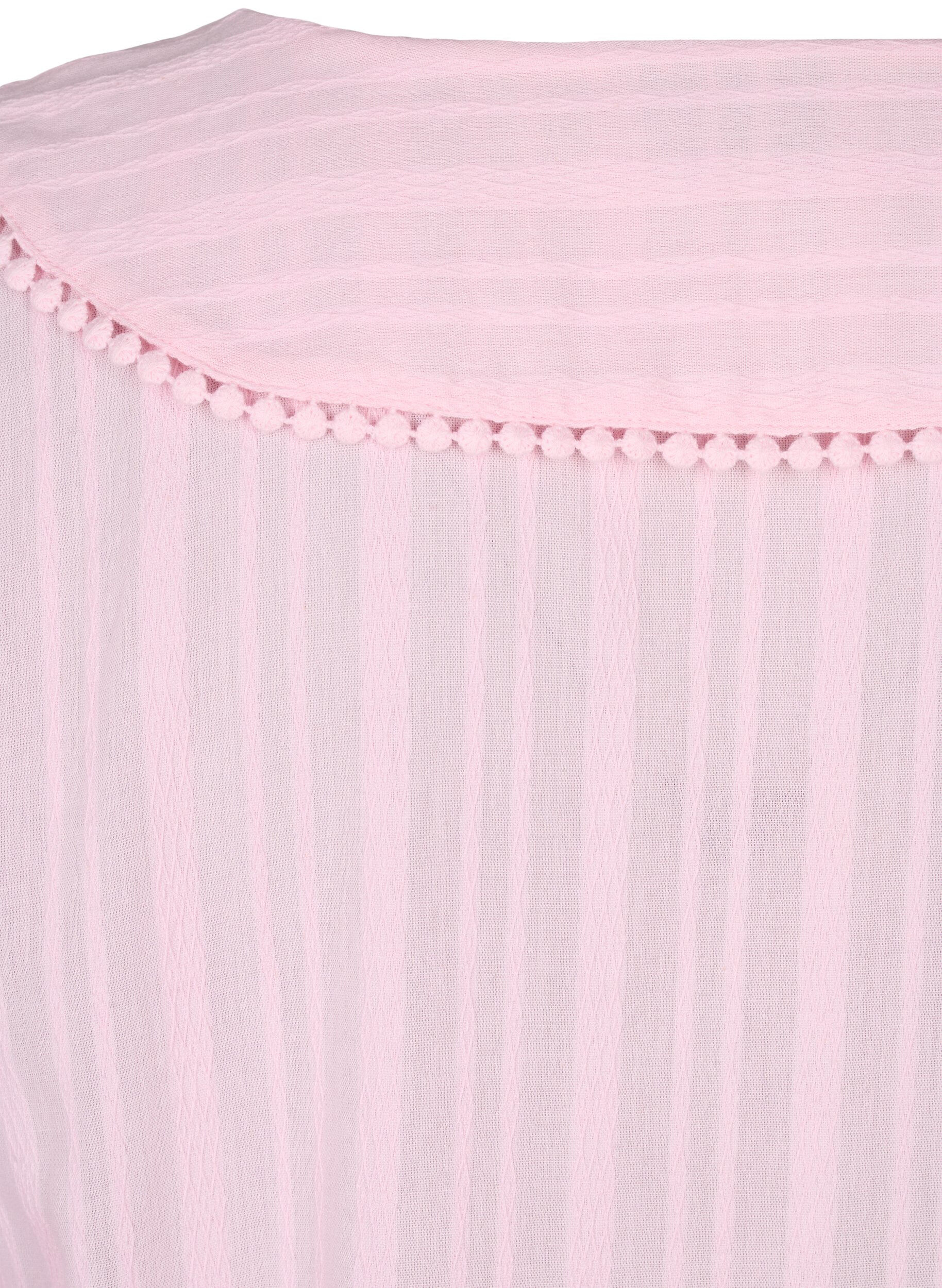 Zizzi Robe &agrave; manches 3/4 associant coton et viscose, Almond Blossom, Packshot image number 4