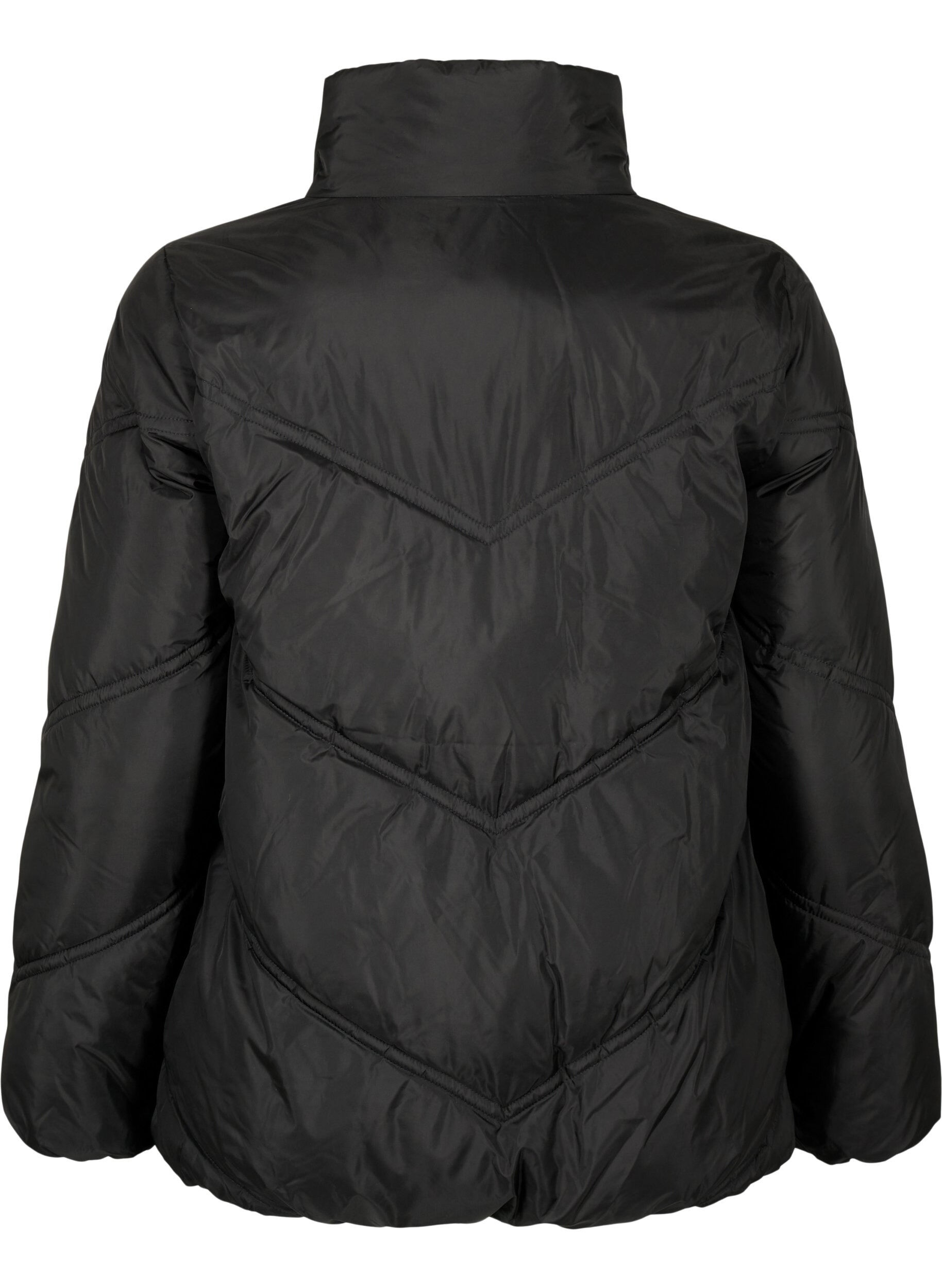 Zizzi Veste d'hiver courte avec poches, Black, Packshot image number 1