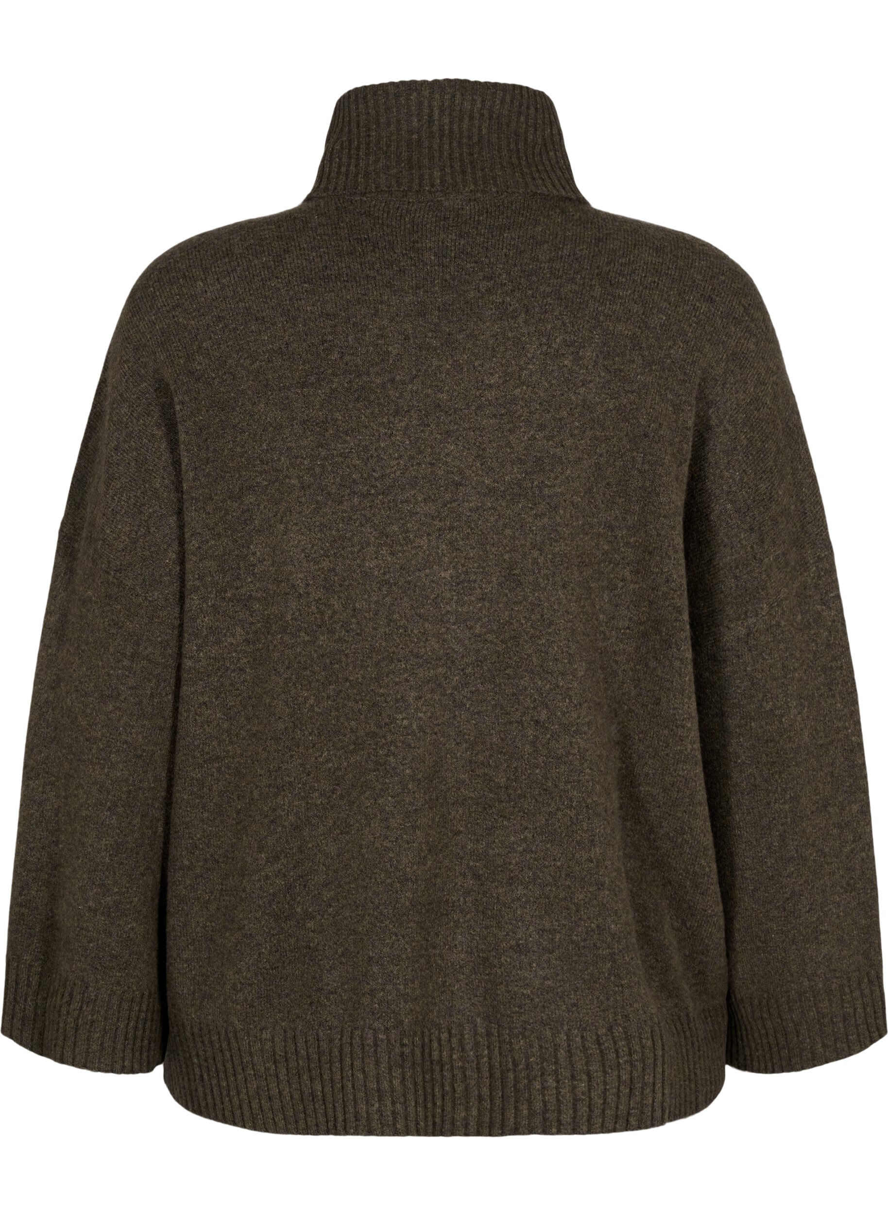 Zizzi Chemisier &agrave; col roul&eacute; en maille, Sea Turtle Mel., Packshot image number 1