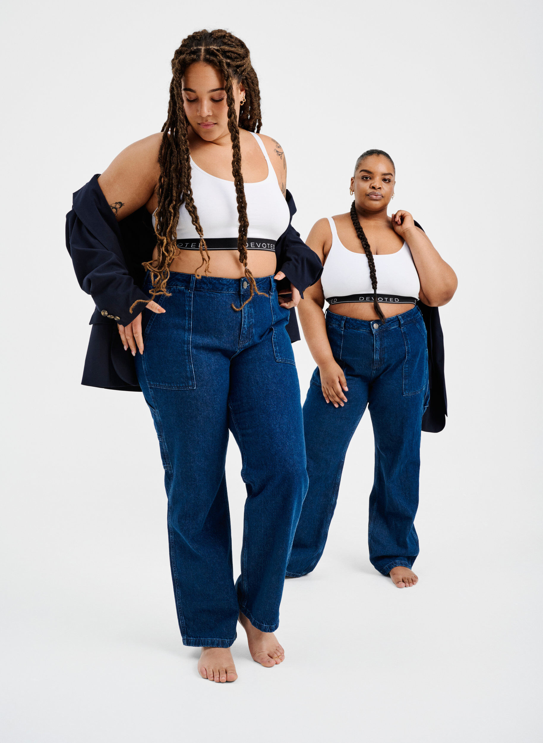 Zizzi Jeans Cargo Ajust&eacute; Droit, Dark blue, Image image number 0