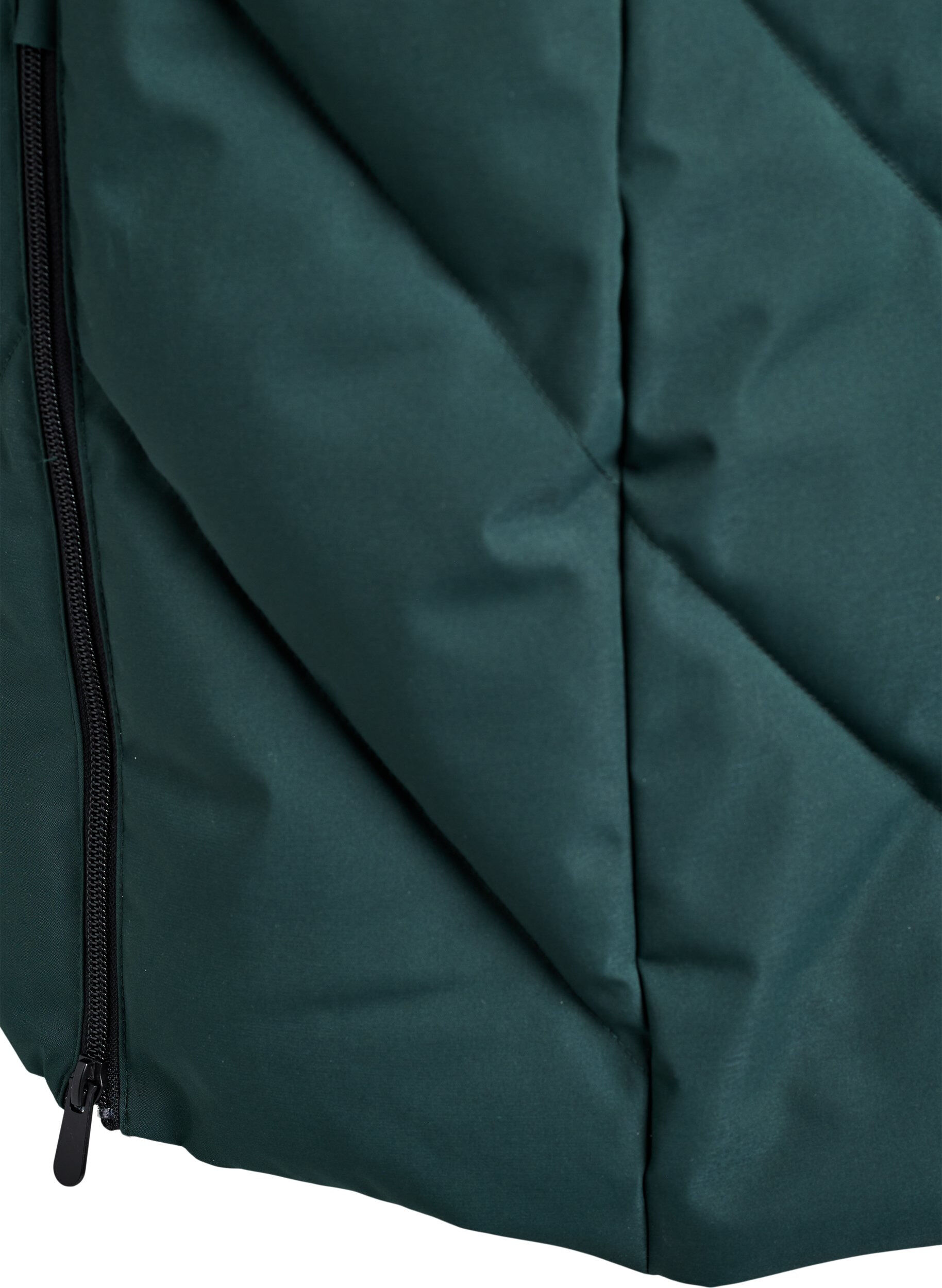 ZizziLong manteau d'hiver &agrave; fermeture &agrave; attaches et col en fausse fourrure, Vert fonc&eacute;, Packshot image number 4
