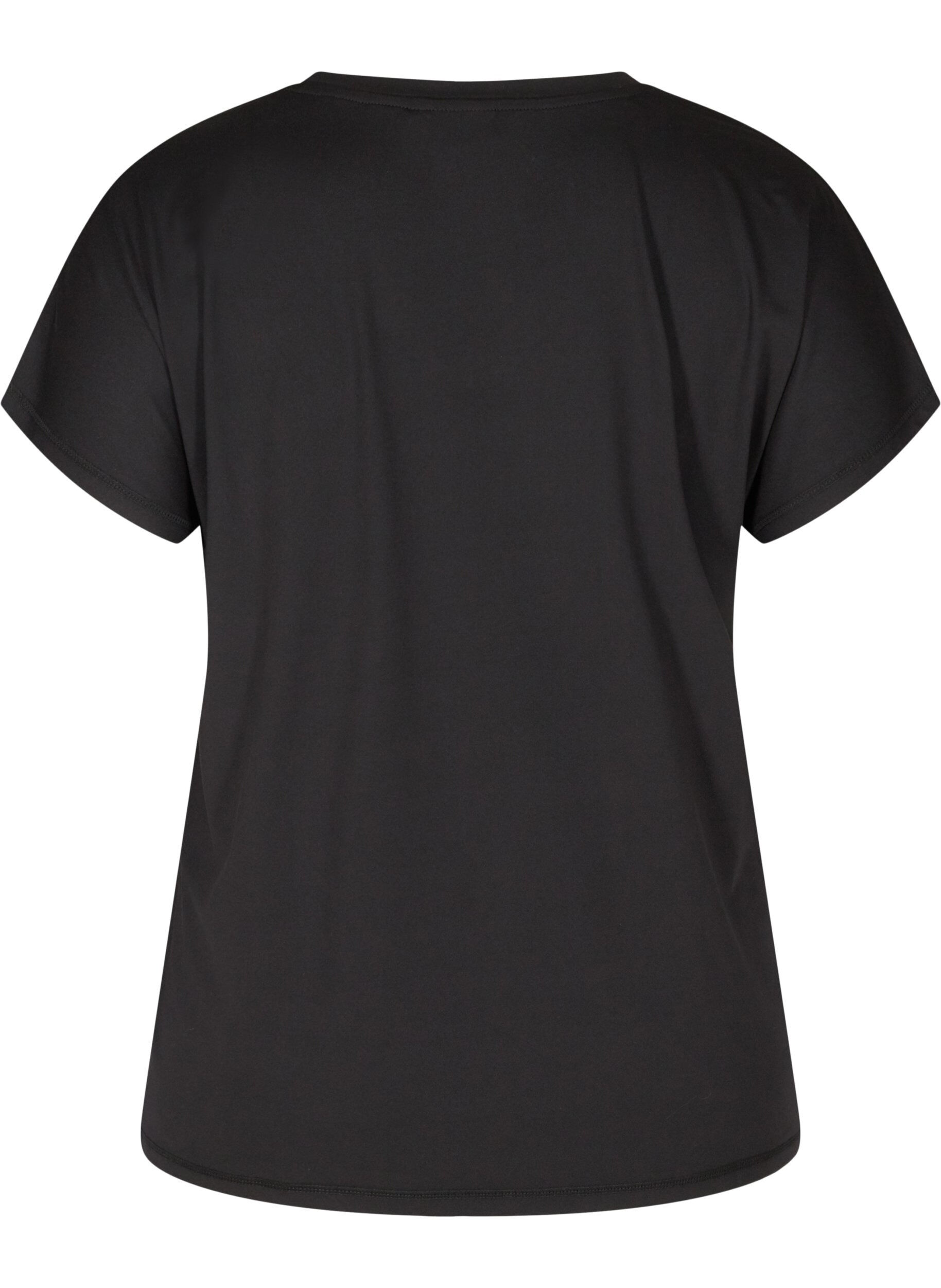 ZizziT-shirt de sport ample avec col en v, Noir, Packshot image number 1