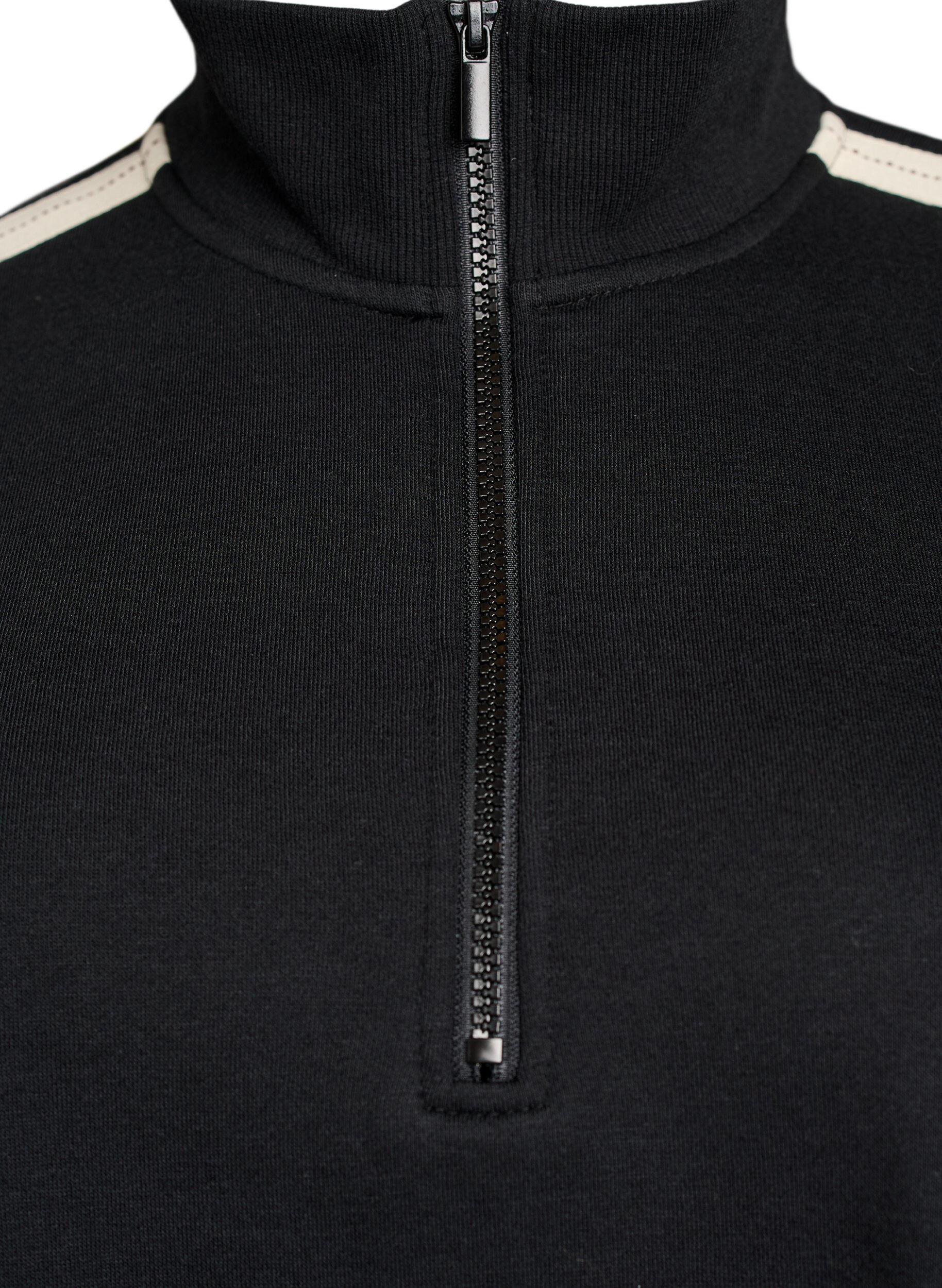 Zizzi Robe sweat-shirt courte &agrave; col montant, Noir, Packshot image number 2
