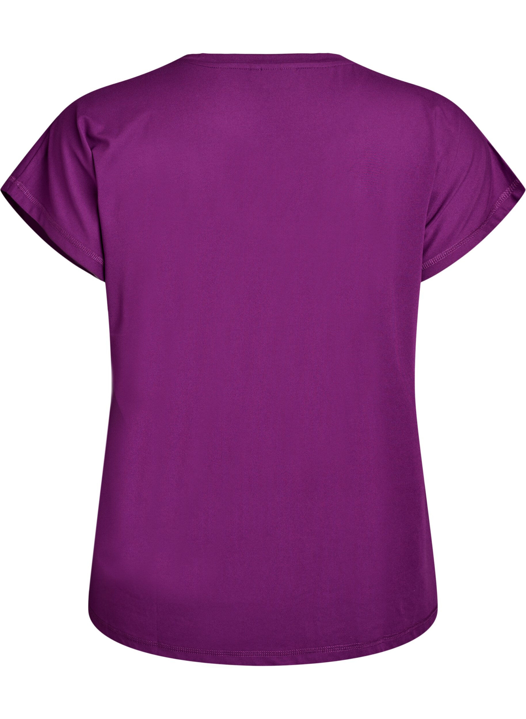 ZizziT-shirt de sport couleur unie, Violet, Packshot image number 1