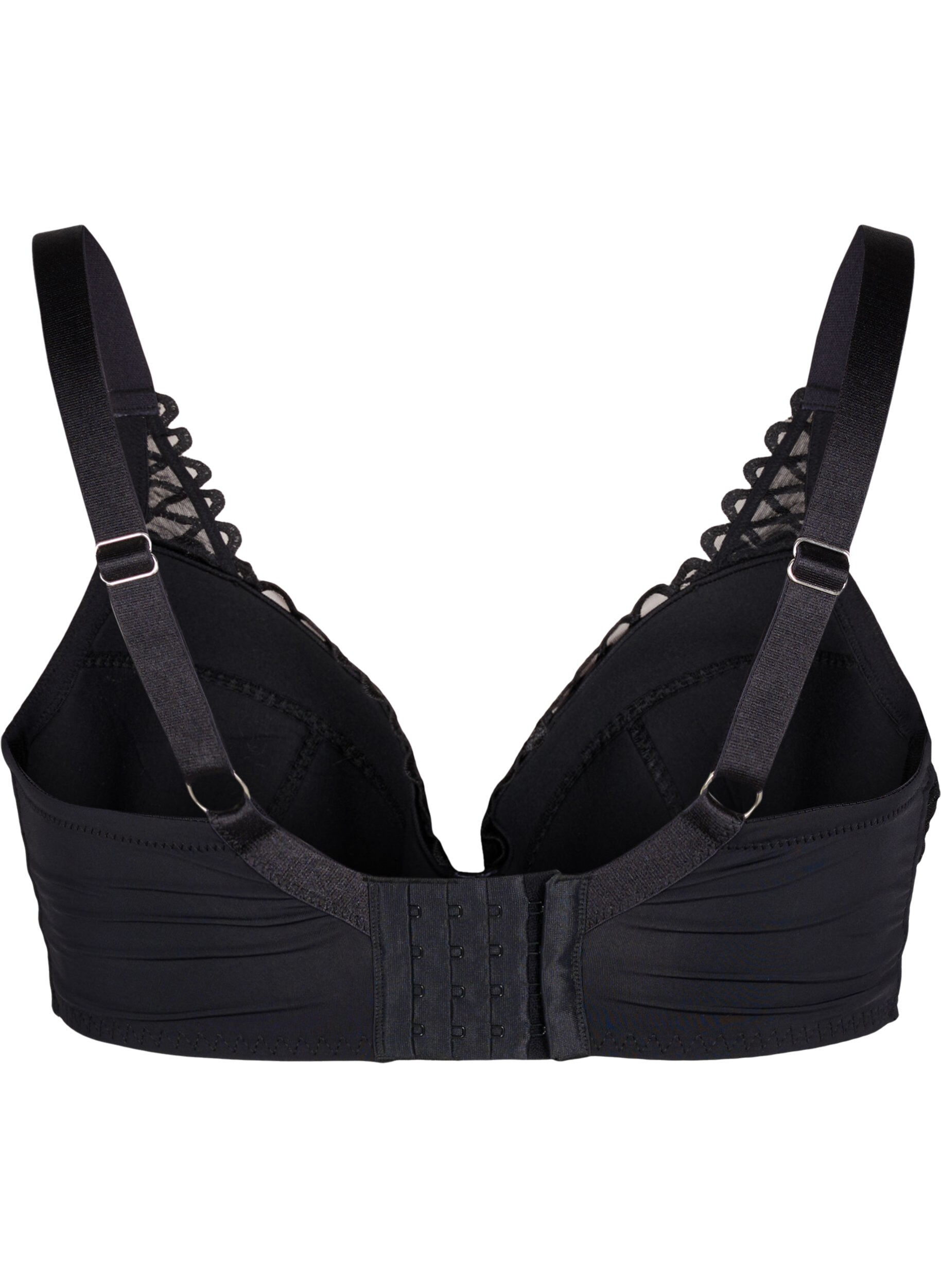 Zizzi Soutien-gorge rembourr&eacute; avec armature et d&eacute;tails en dentelle, Noir, Packshot image number 1