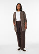 Long cardigan tricot&eacute; dans un m&eacute;lange de viscose, Marron, Model image number 1