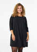 FLASH - Robe courte évasée à manches 3/4, Noir, Model image number 0
