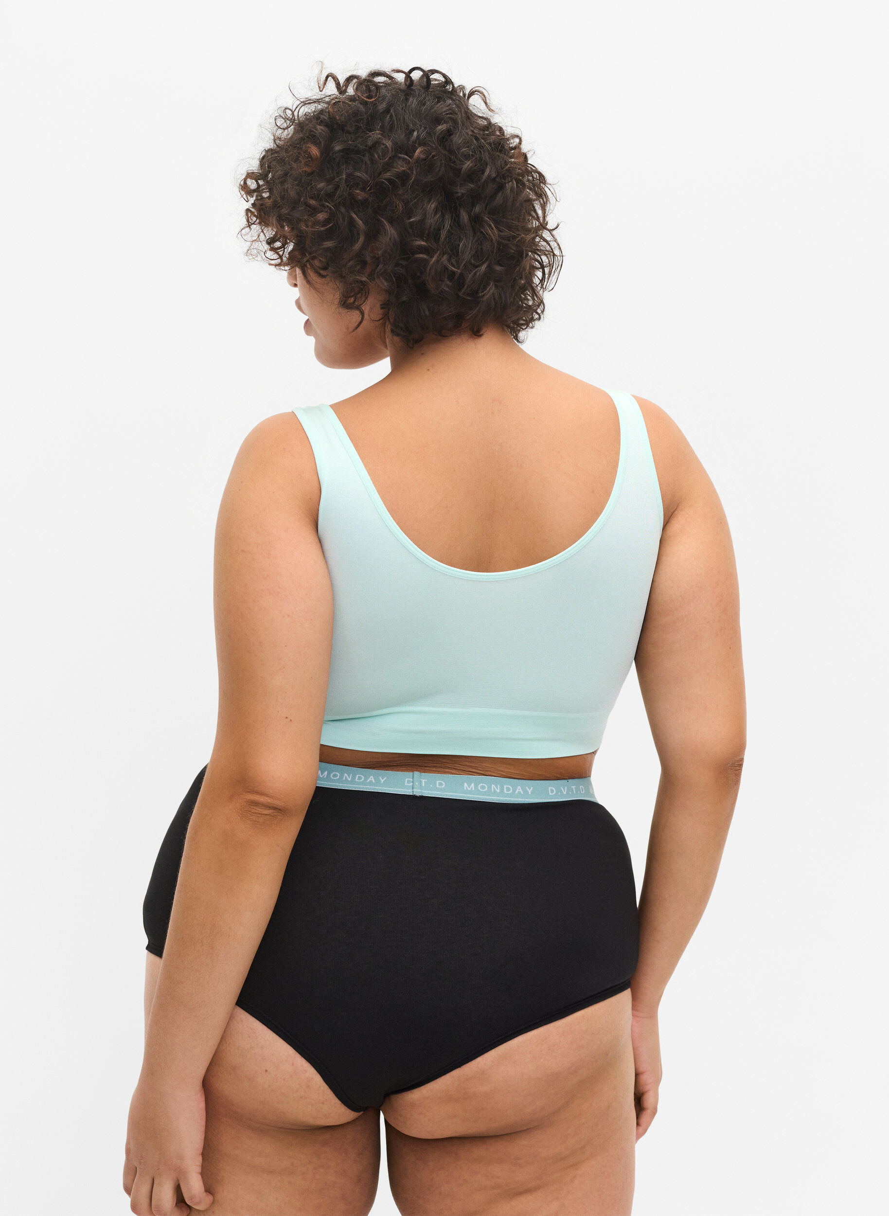 Zizzi Pack de 7 hipsters de Cotton avec inscription des jours de la semaine, Multi Pastel Pack, Model image number 1