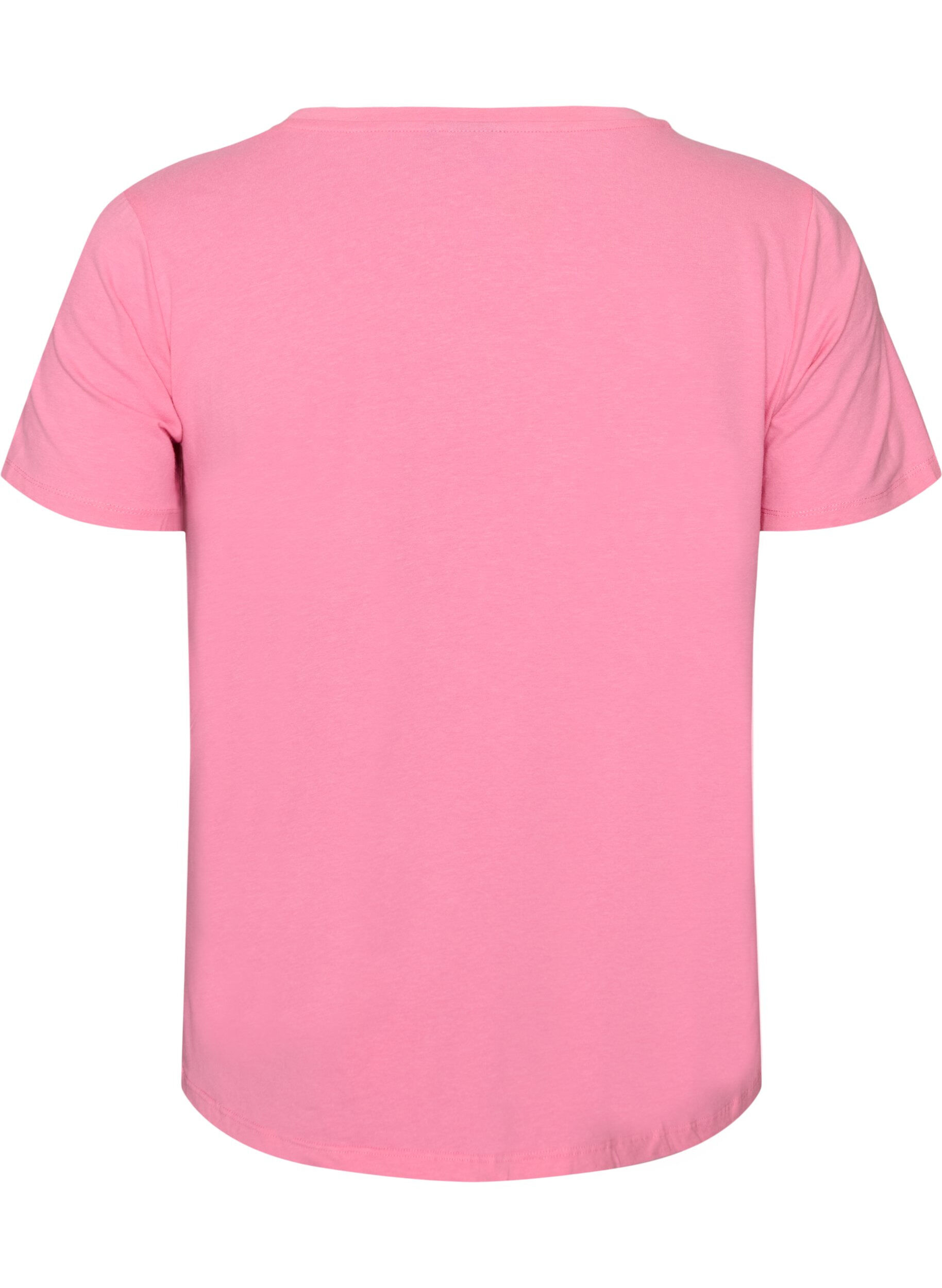 ZizziT-shirt en coton uni basique, Rose, Packshot image number 1
