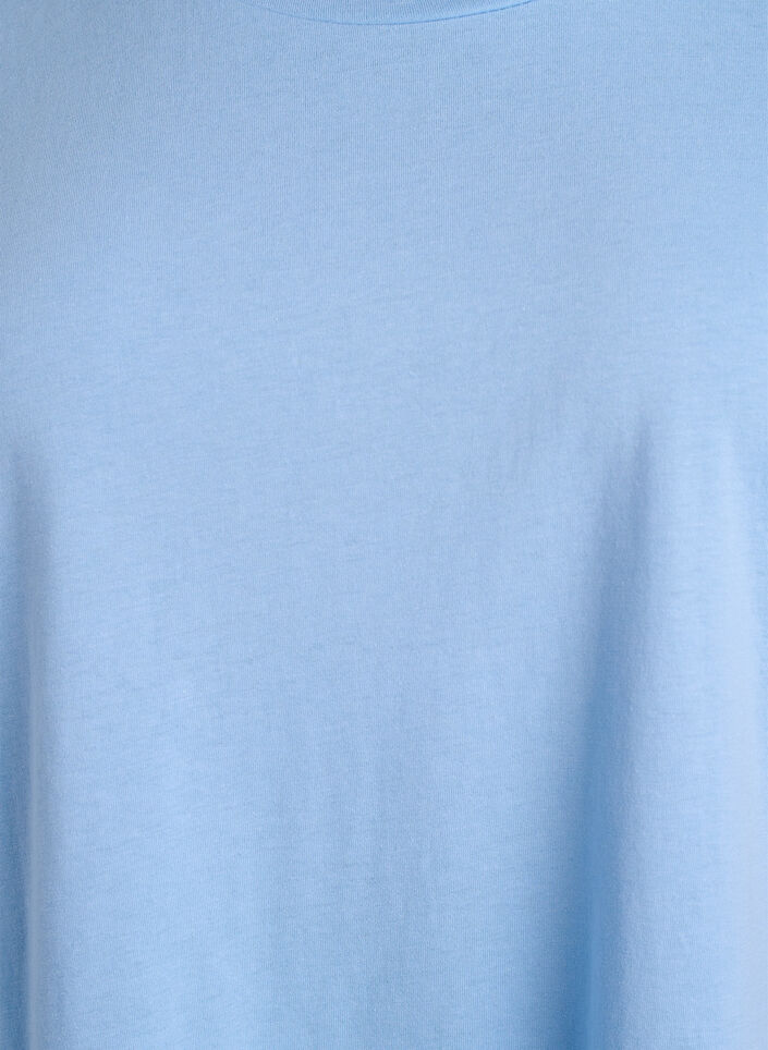 T-shirt &agrave; manches courtes en m&eacute;lange de coton, Bleu Clair, Packshot image number 2