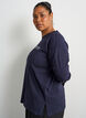 Blouse en jersey &agrave; manches longues avec inscription, Bleu, Model image number 3