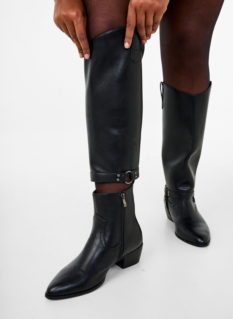 Botte haute avec tige amovible, Noir, Model image number 3