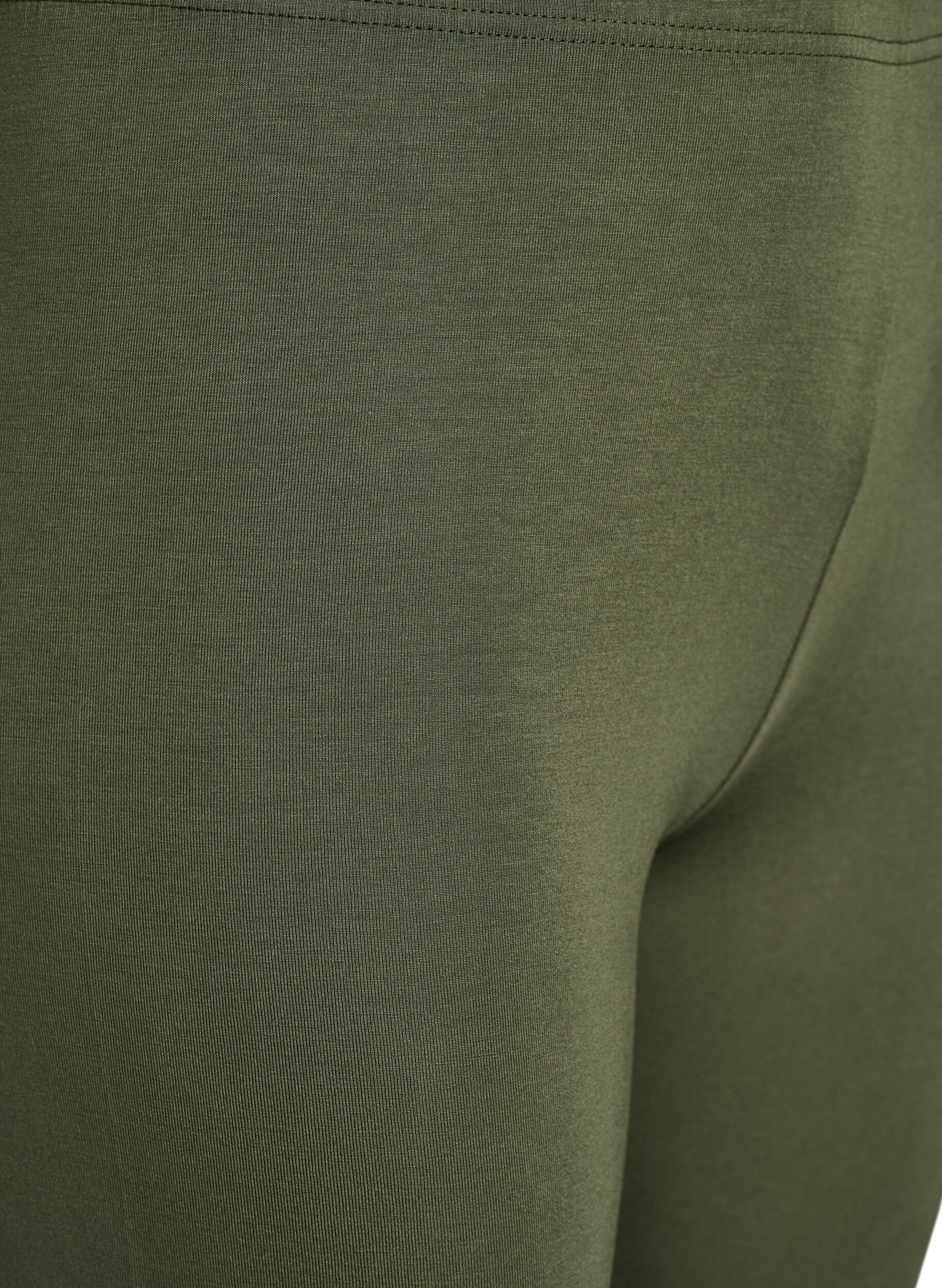 ZizziLeggings basiques longueur 3/4 en viscose, Vert, Packshot image number 2