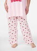 Pantalon de pyjama en jersey doux avec taille haute et imprim&eacute; fruits, Rose, Model image number 2