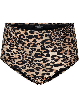 Bas de bikini taille haute à imprimé fleuri, Leopard Print, Packshot image number 0