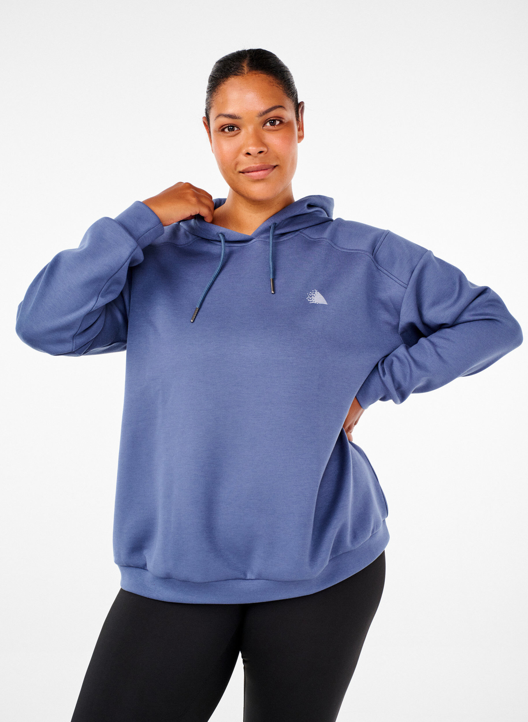 Zizzi Sweat &agrave; capuche sport, Vintage Indigo, Model image number 0