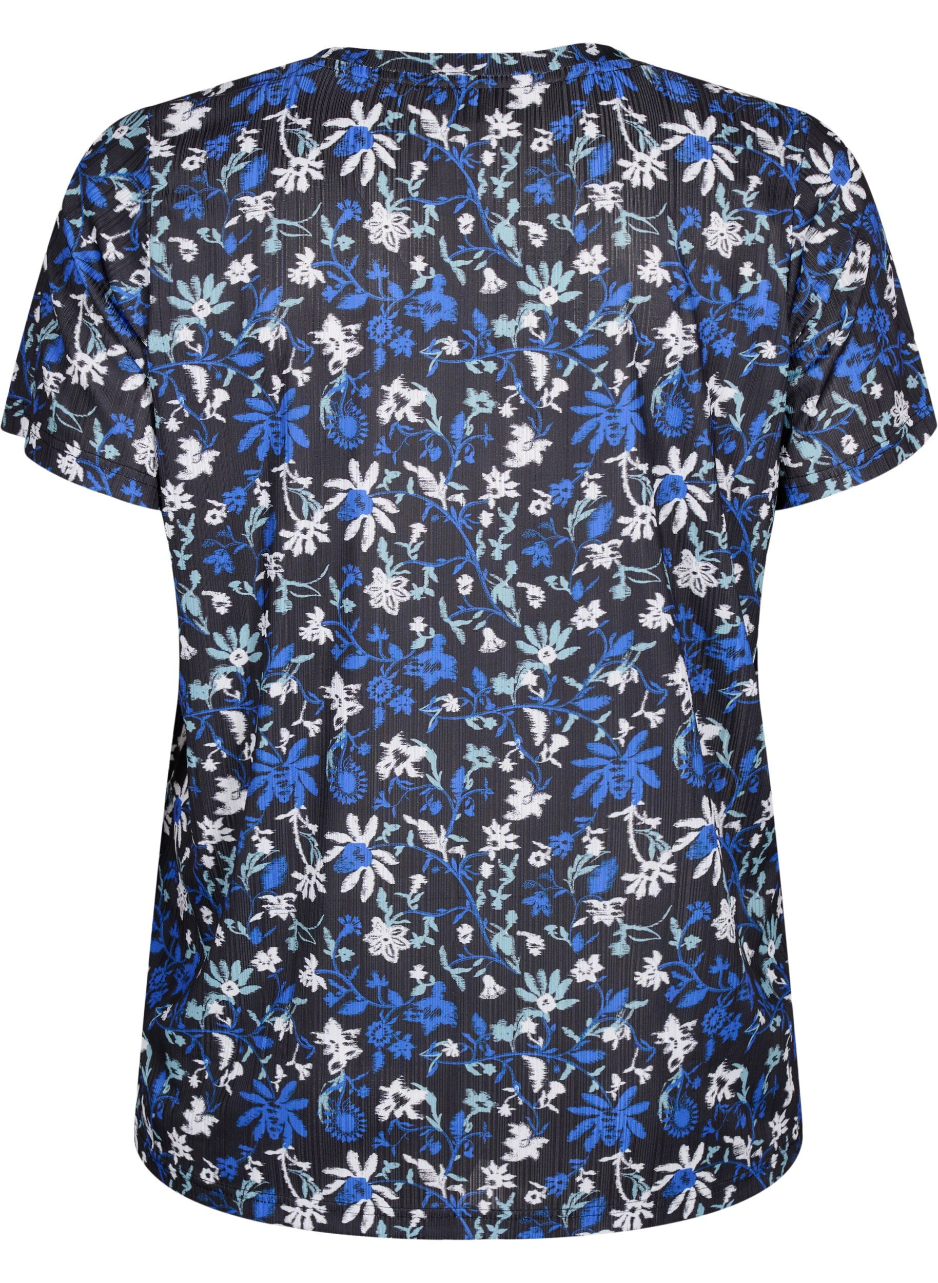 Zizzi FLASH &ndash; T-shirt &agrave; imprim&eacute; floral, Black Blue Green AOP, Packshot image number 1
