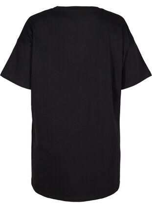T-shirt long à manches courtes en coton, Black, Packshot image number 1