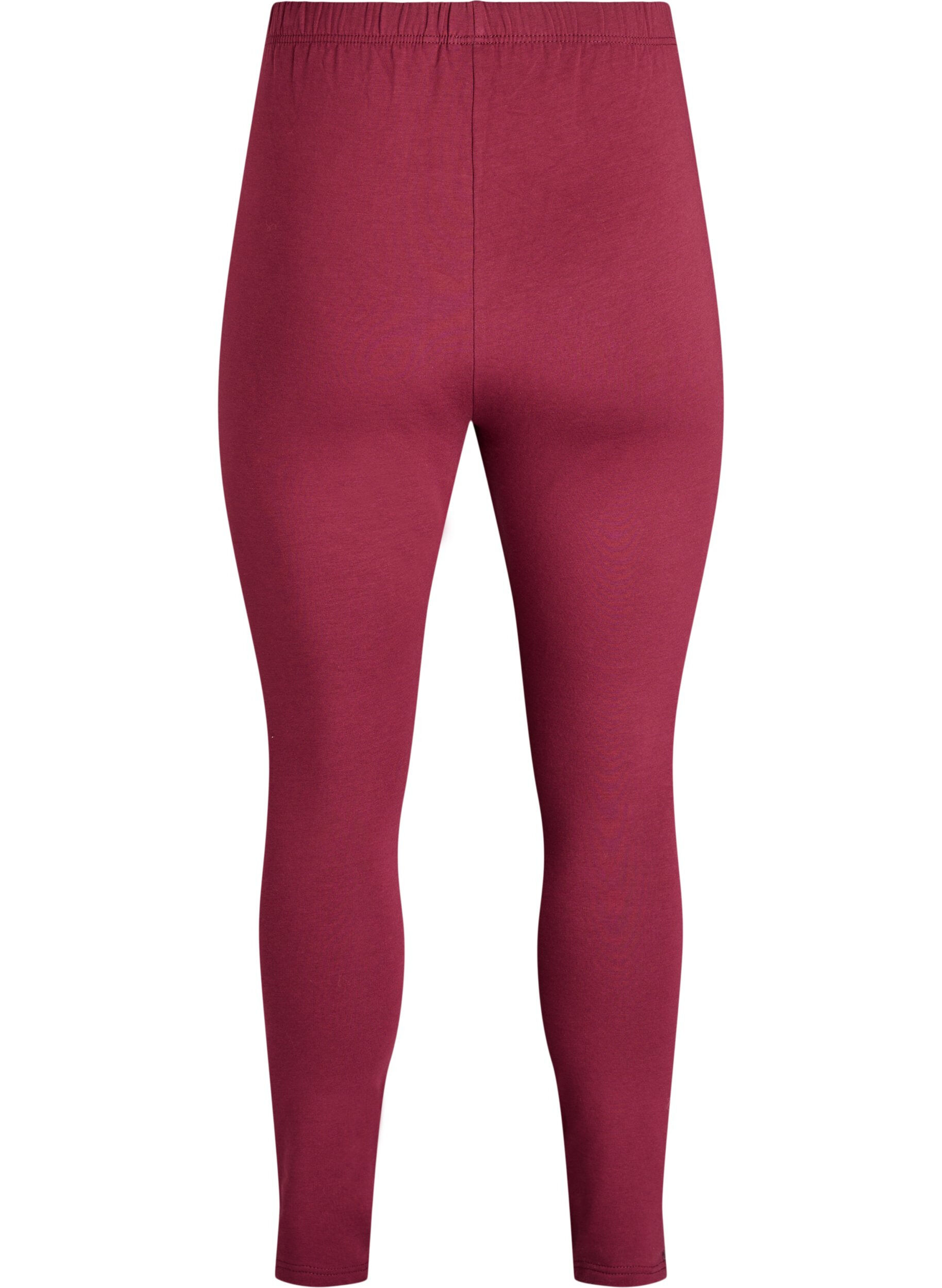 ZizziLeggings en coton avec doublure, Bordeaux fonc&eacute;, Packshot image number 1