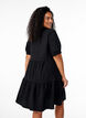 Robe courte coupe &eacute;vas&eacute;e, Noir, Model image number 2