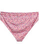Bas de bikini tai à imprimé floral avec bord froncé, Rose, Packshot image number 1